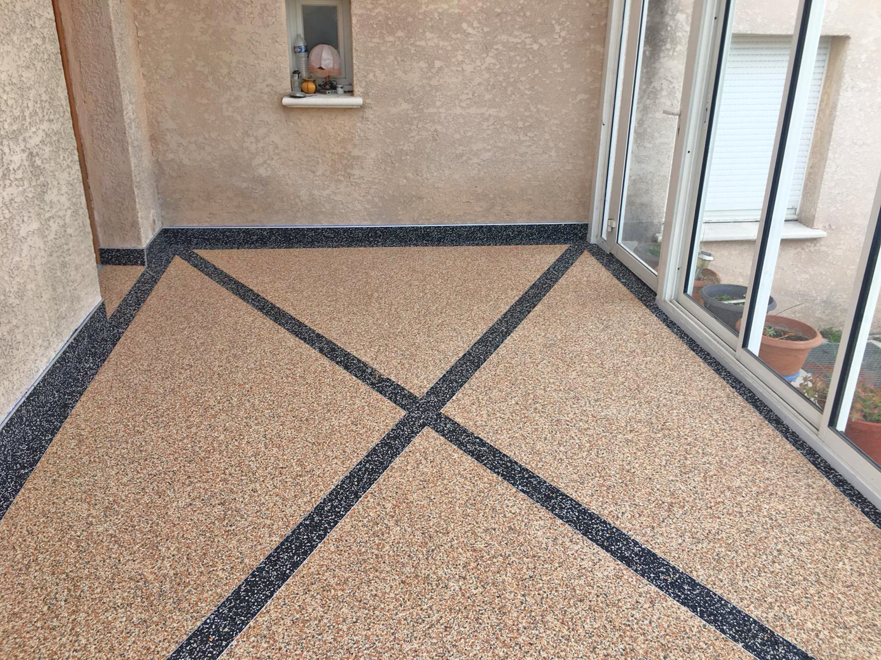 Rénovation d'une entrée en résine de marbre